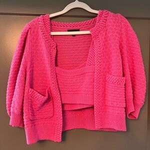 Majorelle Pink Knit Women's Sweater Set